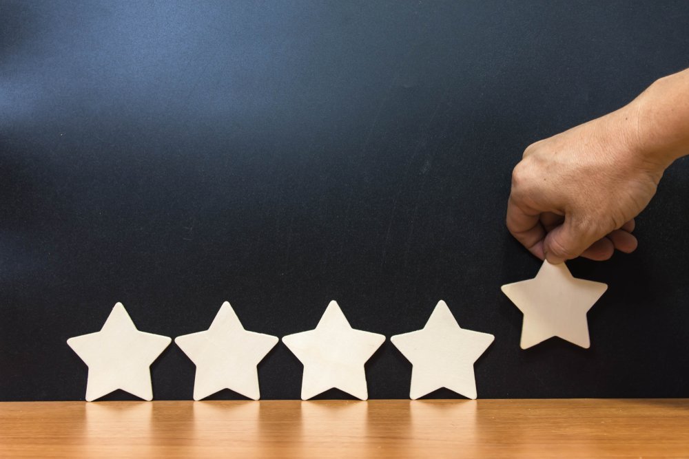 Image of a five-star rating system reflecting nursing home evaluations essential for estate planning and elder law considerations.