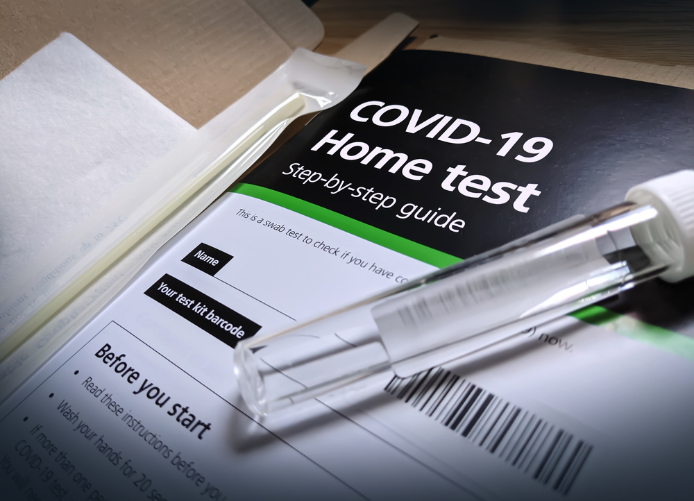 Boxes of at-home Covid-19 tests, representing Medicare's new policy to provide free test kits for beneficiaries, supporting safe health practices for seniors and people with disabilities through easy access and no upfront costs.