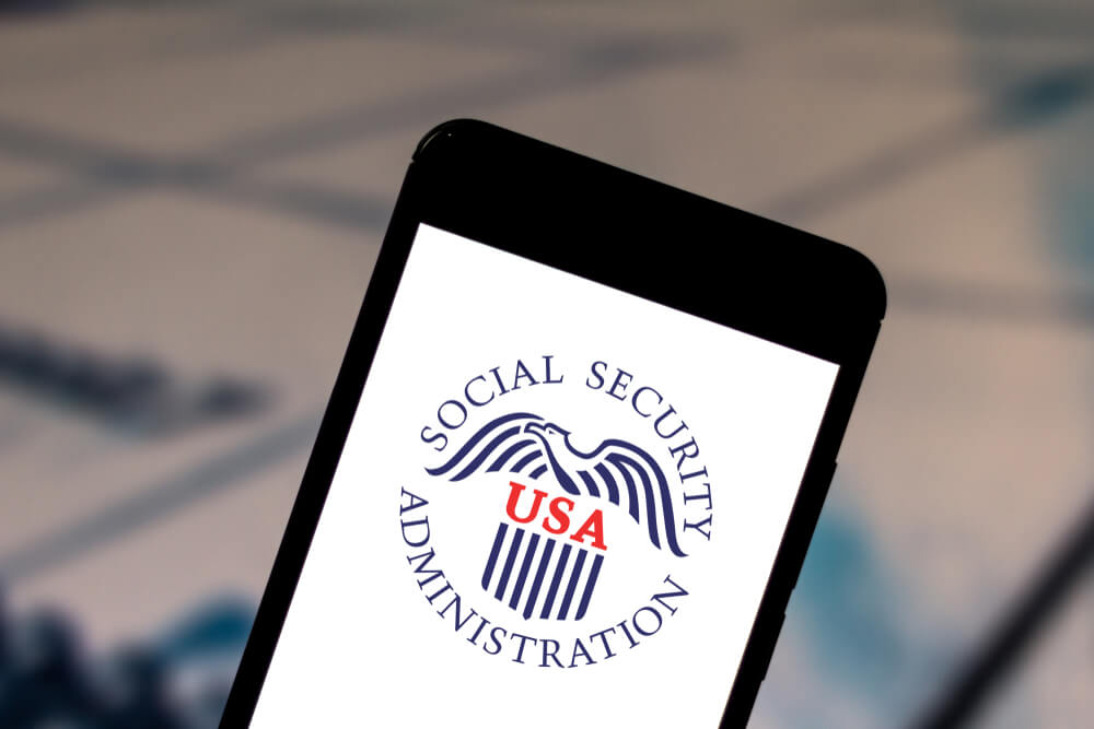 Social Security Administration logo displayed on a smartphone screen