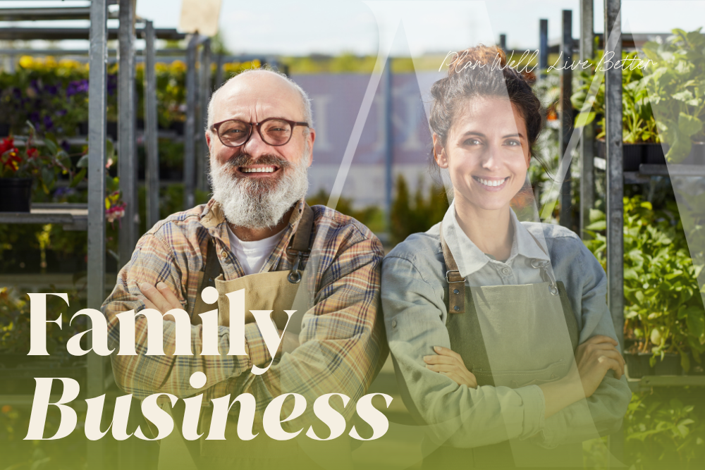 Father and daughter working together in a family business setting