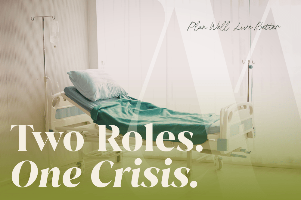 A hospital bed representing the moment when healthcare and financial decisions intersect, and the complications that arise when different people hold each role.
