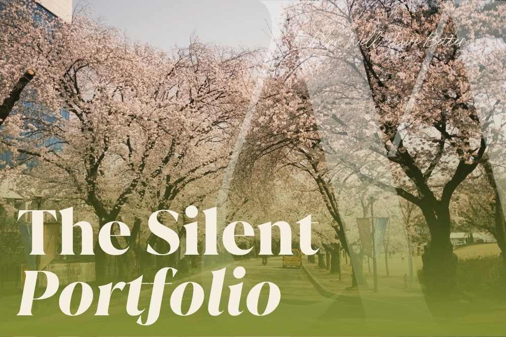 Tree-lined street with cherry blossoms in New Jersey overlaid with the words "Silent Portfolio" — land trust real estate privacy planning in NJ and NY