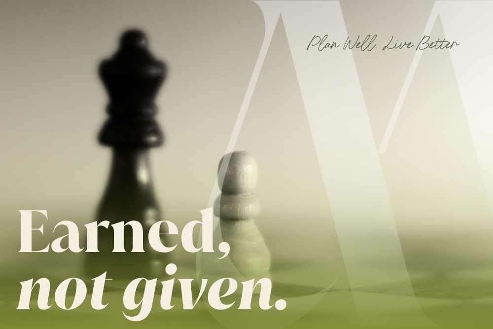Chess pieces with a pawn beside a queen and the words "Earned, not given" — incentive trusts and conditional inheritance planning in New Jersey