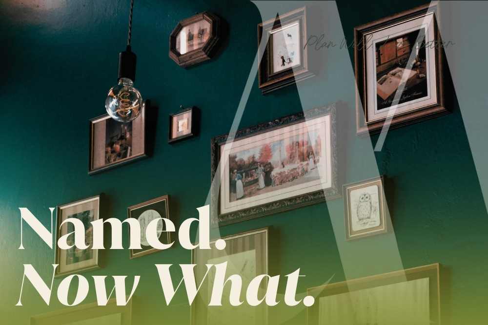 A wall of framed family photographs and artwork representing the personal property and estate assets an executor in New Jersey is responsible for managing and distributing after a loved one dies.